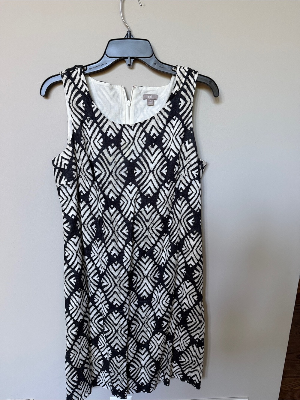J jill Black & White Geometric Sleeveless Shift Dress